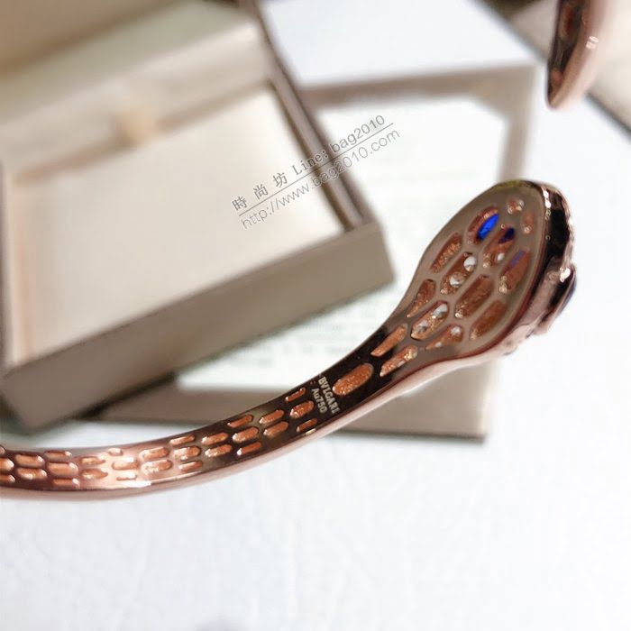 Bvlgari飾品 寶格麗蛇系列白金藍寶石手鐲  zgbq3124